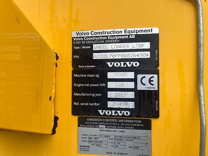 Volvo L 70 F / 3.as Hyd, Rasvari, Katso tunnit!