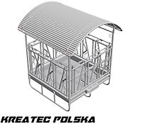 KMZ Raufe für Vieh M3/12 12- Standplätze mit Dach / Heuraufe