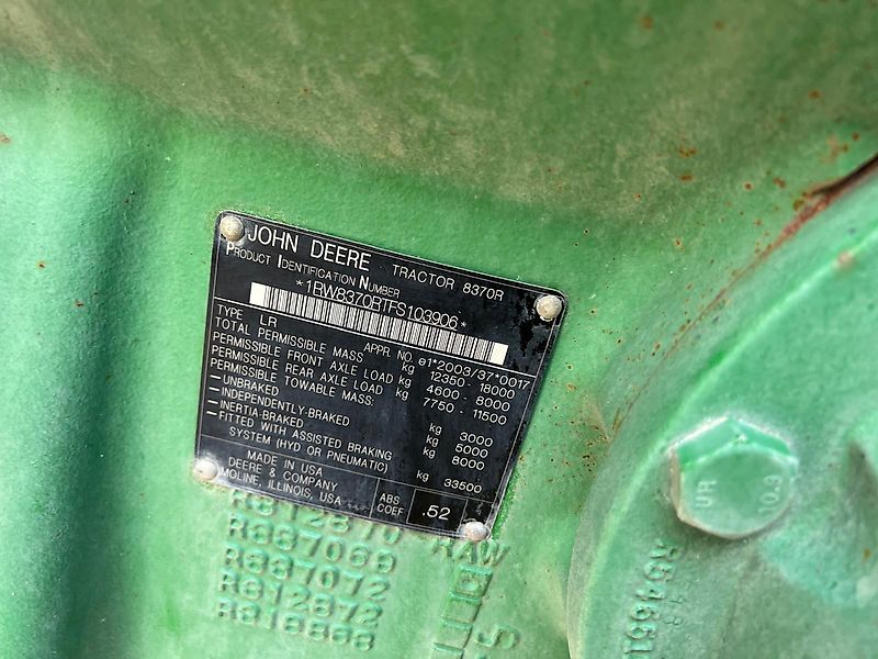 John Deere 8370R E23 *Motor bei 6500BH neu*