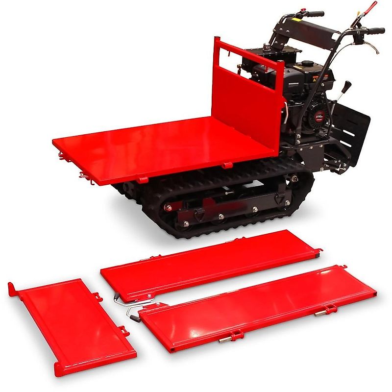 SCHORR RR500DHKB2 Minidumper PRO 500kg mit Kiste, Kipphydraulik und Mitfahrplattform 9,2 PS Motor Raupendumper