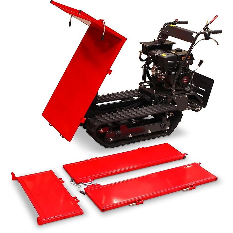 SCHORR RR500DHKB2 Minidumper PRO 500kg mit Kiste, Kipphydraulik und Mitfahrplattform 9,2 PS Motor Raupendumper